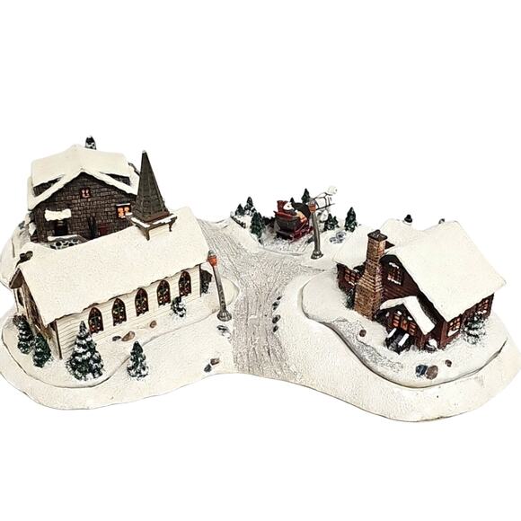 Terry Redlin Winter Wonderland Collection Village Buildings & Base No Steeple - Picture 4 of 11